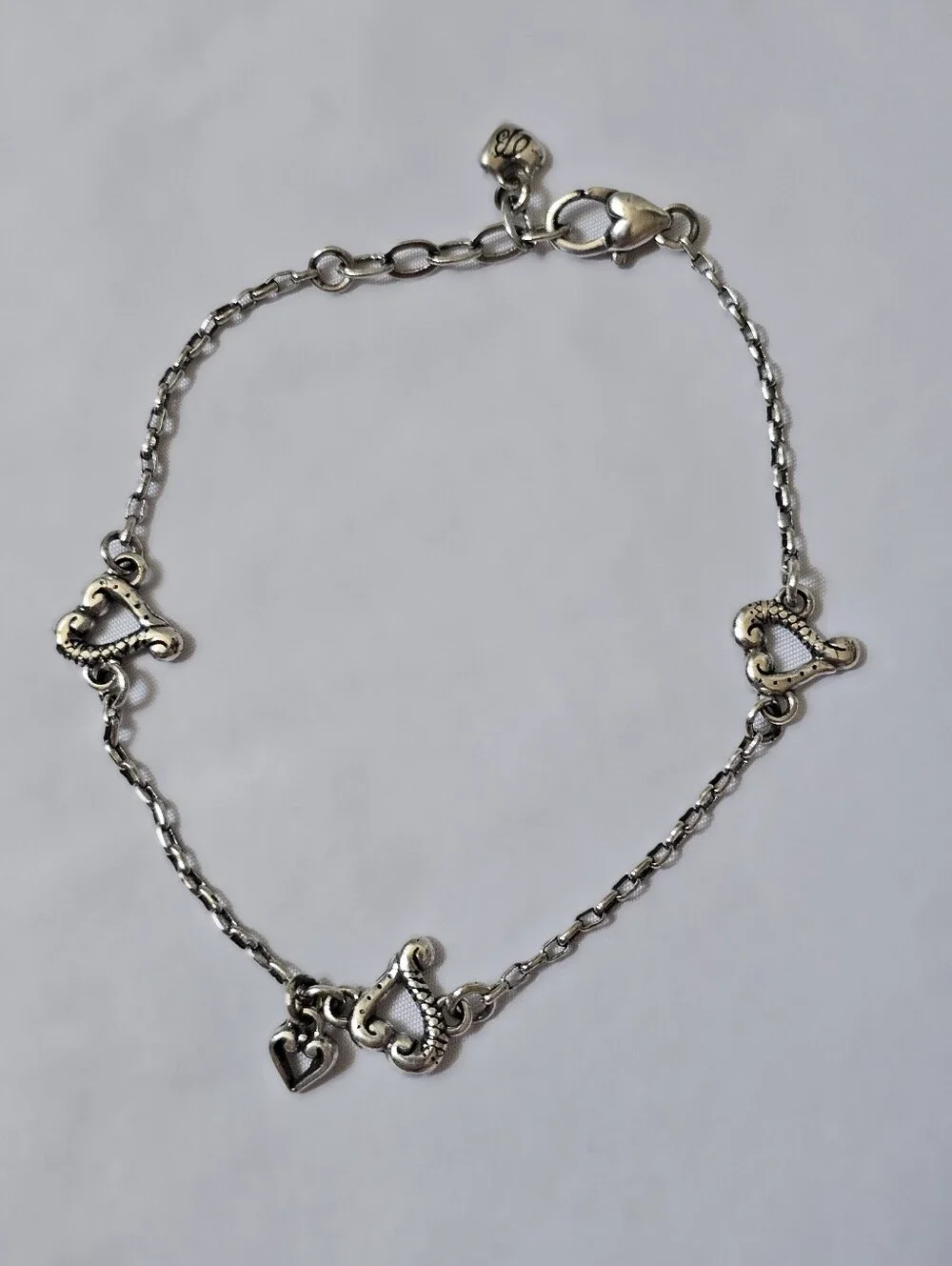 Brighton Tuscan Heart Anklet J90550 Silver Adjustable 9–10